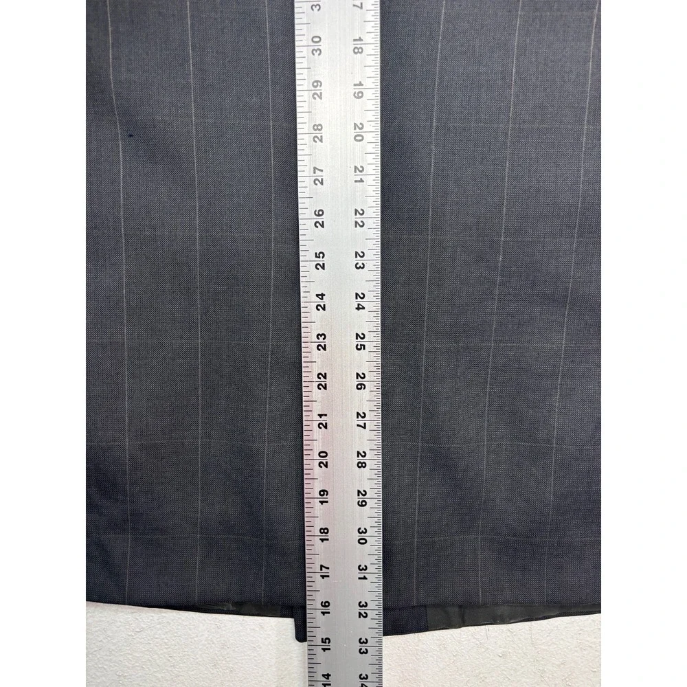 vtg 90s Christian Dior 44L 36x32 Gray Windowpane Pant Suit Double Breasted USA